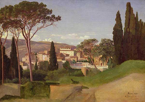 Jean-Achille Benouville View of a Roman Villa oil painting image